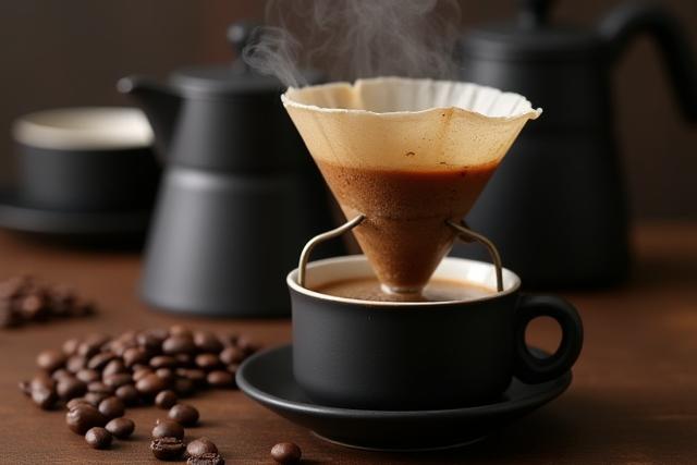 숙련된 바리스타가 섬세하게 내리는 스페셜티 커피의 모습